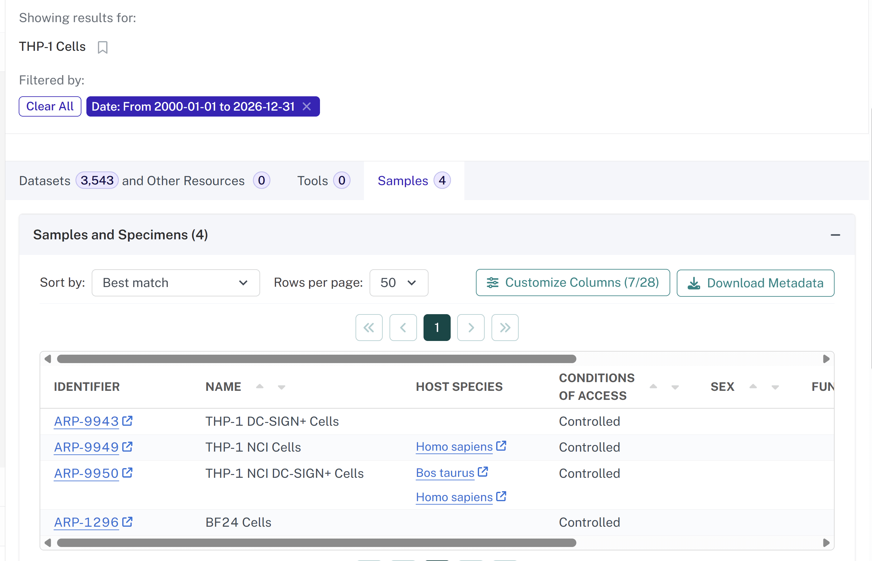 Search for THP-1 Cells in the NIAID Data Ecosystem