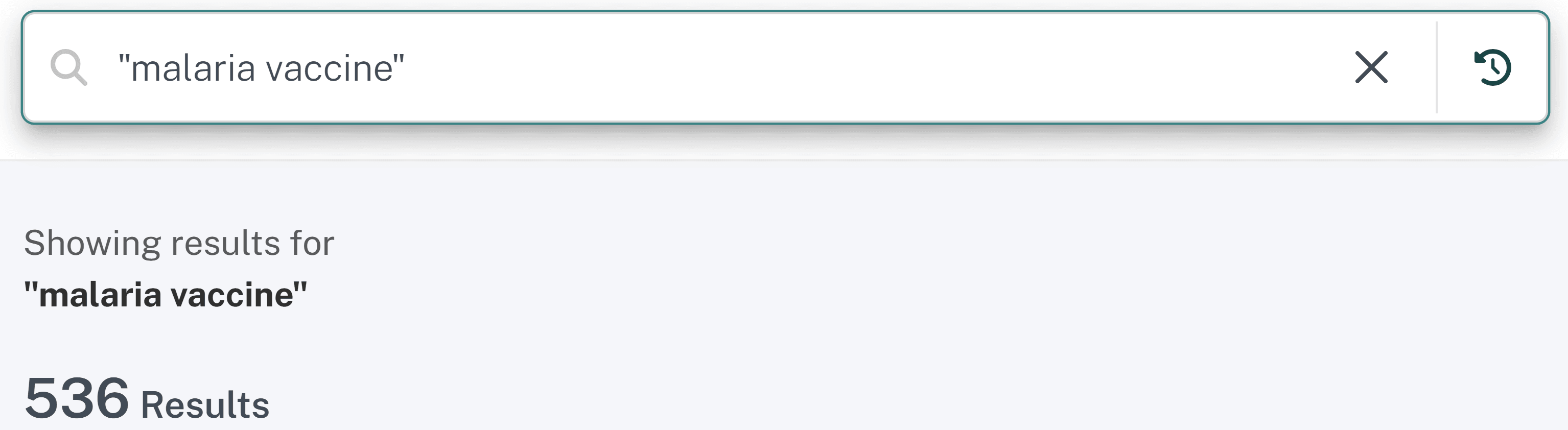 Searching "malaria vaccine"